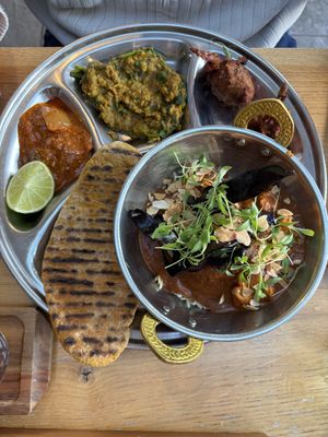 Indian platter  at Beck Hall in Malham
