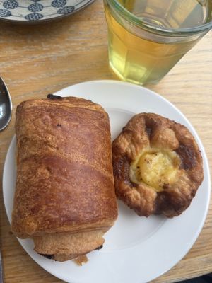 Pain au chocolat and custard pastry   at Beck Hall in Malham