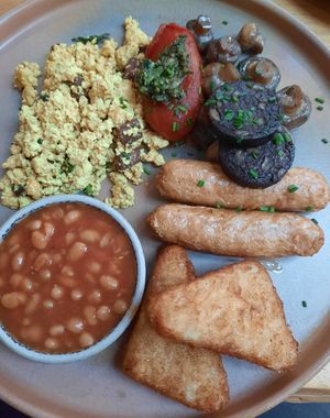 Beck Hall Breakfast - basically a vegan Full English at Beck Hall in Malham