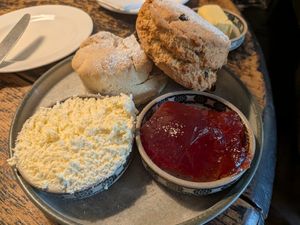 Scones with clotted cream and jam at Beck Hall in Malham