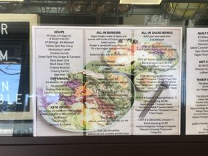 Vegan options listed at Allin Mikuna Soups in Toronto
