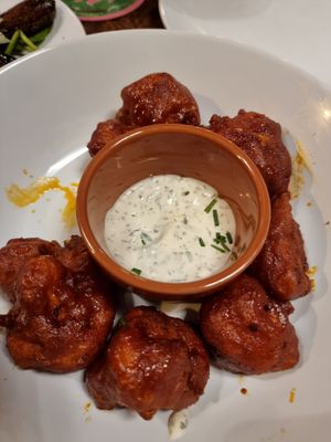 Cauliflower buffalo wings at Plant Bar  in Derby
