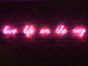 Neon sign at Plant Bar  in Derby