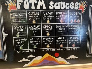 Sauces clearly marked   at Fire On The Mountain - Wash Park in Denver