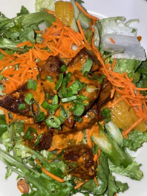 Spicy peanut seitan strip salad   at Fire On The Mountain - Wash Park in Denver