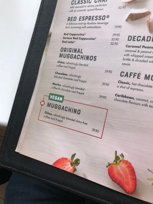 Vegan coffee option at Mugg & Bean in Limpopo