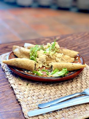 Empanadas filled with mushrooms 🍄  at Na Tlali in Mexico City