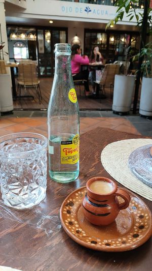 Cute cup of tasty coffee at Na Tlali in Mexico City