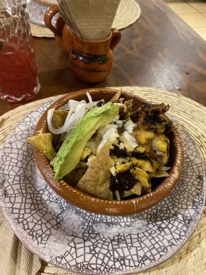 Chilaquiles verdes   at Na Tlali in Mexico City