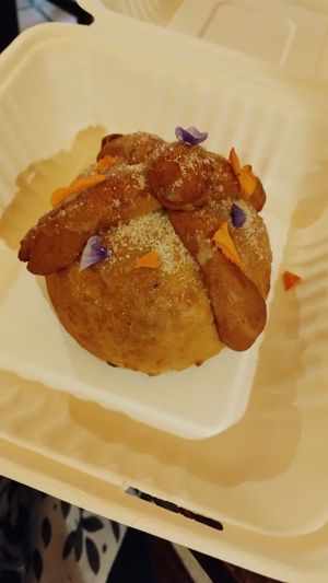 Pan de muerto relleno de calabaza at Na Tlali in Mexico City
