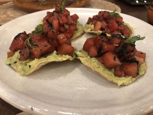 Tuna made from watermelon   at Na Tlali in Mexico City