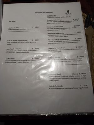 Menu Desayunos 1/2024 at Na Tlali in Mexico City