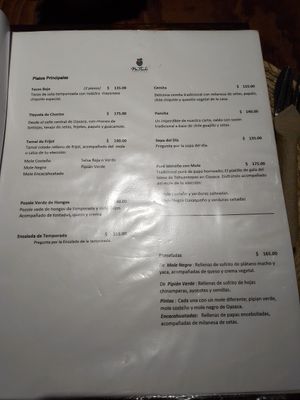 Menu 1/2024 at Na Tlali in Mexico City