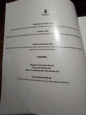Menu 1/2024 at Na Tlali in Mexico City