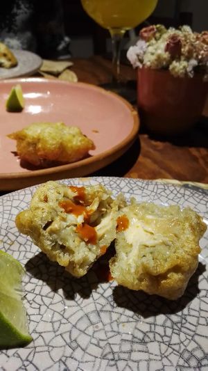 Filete de setas rebosado con salsa picante at Na Tlali in Mexico City