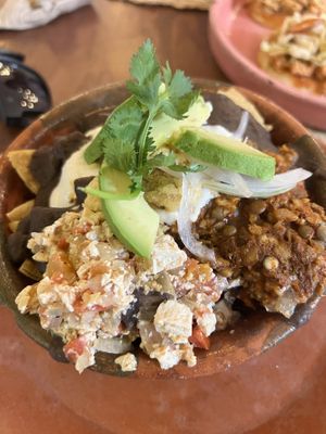 Chilaquiles frijoles  at Na Tlali in Mexico City