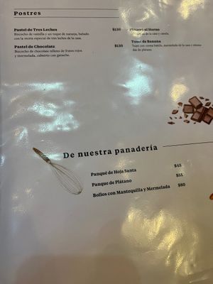 Menu 3 at Na Tlali in Mexico City
