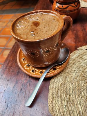 champurrado at Na Tlali in Mexico City