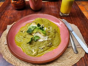 enmolada de pipian verde at Na Tlali in Mexico City