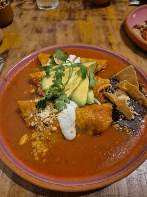 Enchiladas at Na Tlali in Mexico City