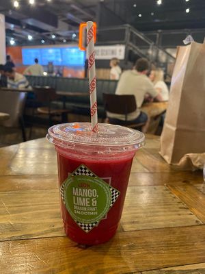 Mango, Lime & Dragonfruit Smoothie at LEON - Canary Wharf in London