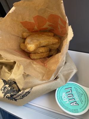 Hash Browns (large) with Vegan Aiolii and #Veganuary at LEON - Paddington in West London