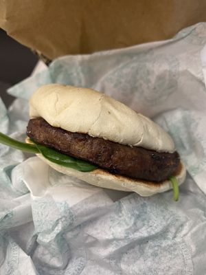 Vegan Sausage sourdough muffin #Veganuary at LEON - Paddington in West London