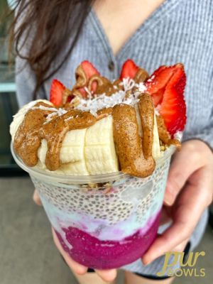 Coco-Lina and Pitaya mix at pur Bowls:Acai Bowls in Huntington Beach