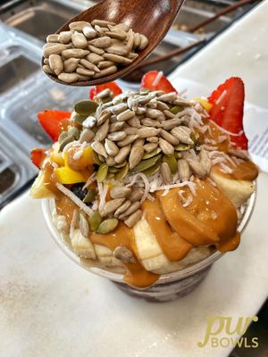 Sunflower seeds at pur Bowls:Acai Bowls in Huntington Beach