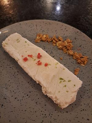 Lemon cheesecake (vegan) at BaganHood 蔬食餐酒館 in Taipei