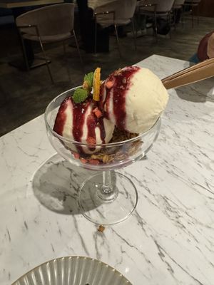 Soy milk ice cream (added order)  at BaganHood 蔬食餐酒館 in Taipei