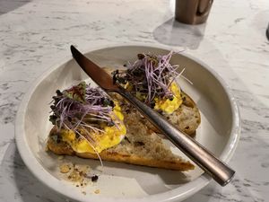 Vegan egg sandwich   at BaganHood 蔬食餐酒館 in Taipei