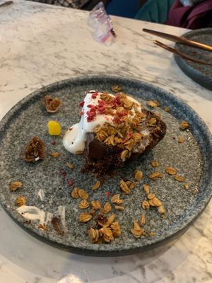 Chocolate cake - worth it even if you’re full to bursting! at BaganHood 蔬食餐酒館 in Taipei