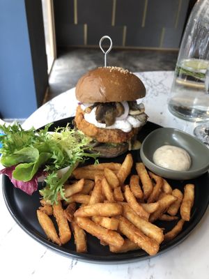 Mushroom burger  at BaganHood 蔬食餐酒館 in Taipei