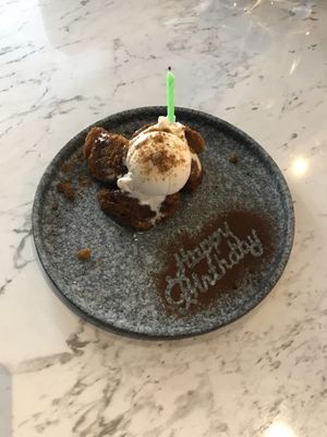 Fried apple with coconut ice cream. Birthday limited snack. ✨ at BaganHood 蔬食餐酒館 in Taipei