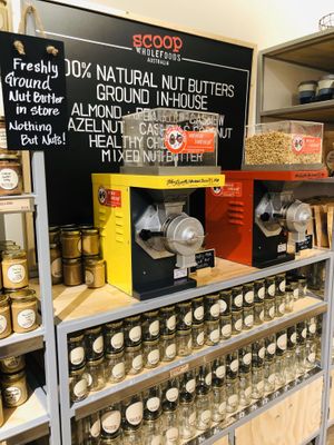 Nut butter crushers at Scoop Wholefoods - Tanglin Mall in Central Singapore