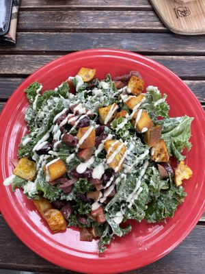 Vegan kale Cesar salad at Ah Juice in Santa Barbara