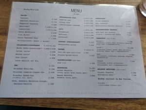 Das deutsche Menü (Englisch steht auf der Rückseite) at Monkey Mind in Berlin