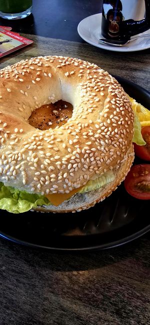 Vegan salmon cream bagel at Monkey Mind in Berlin