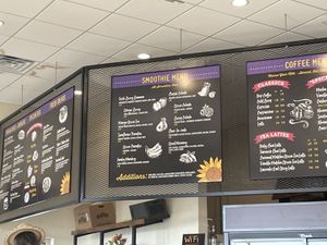 Menu at Sunflower Bakehouse in Nashville