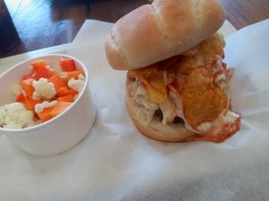 Mac n cheese burger at Sunflower Bakehouse in Nashville