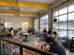 Love how they kept all the windows from the original business! #Veganuary at Sunflower Bakehouse in Nashville