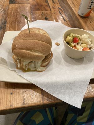 philly burger nice and saucy  at Sunflower Bakehouse in Nashville