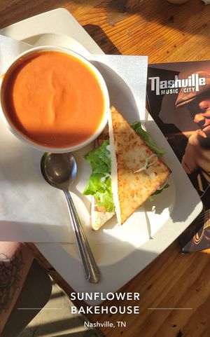 Tomato bisque & TBLT at Sunflower Bakehouse in Nashville
