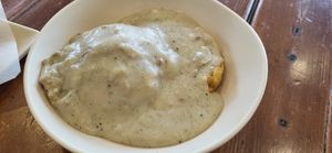 Biscuits and gravy at Sunflower Bakehouse in Nashville