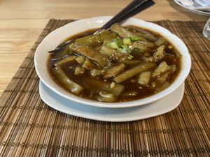 Vegan eggplant with fish flavor at Szechuan Impression in Linz
