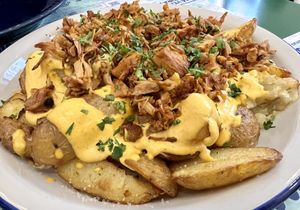 Total Frenesí of the Heart - potatoes with jackfruit  at Romero Verde in Madrid