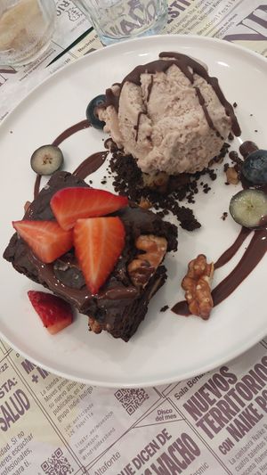 Brownie chocolate at Romero Verde in Madrid