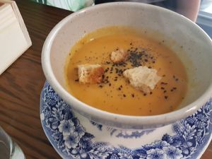 Pumpkin soup at Romero Verde in Madrid