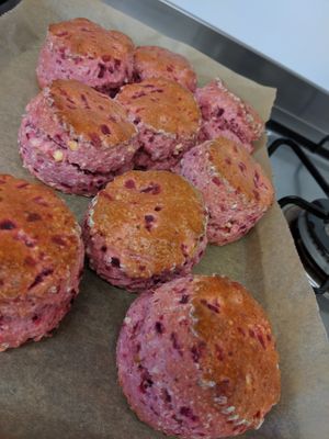 Beetroot and feta scones at Laggan Wolftrax Cafe in Laggan
